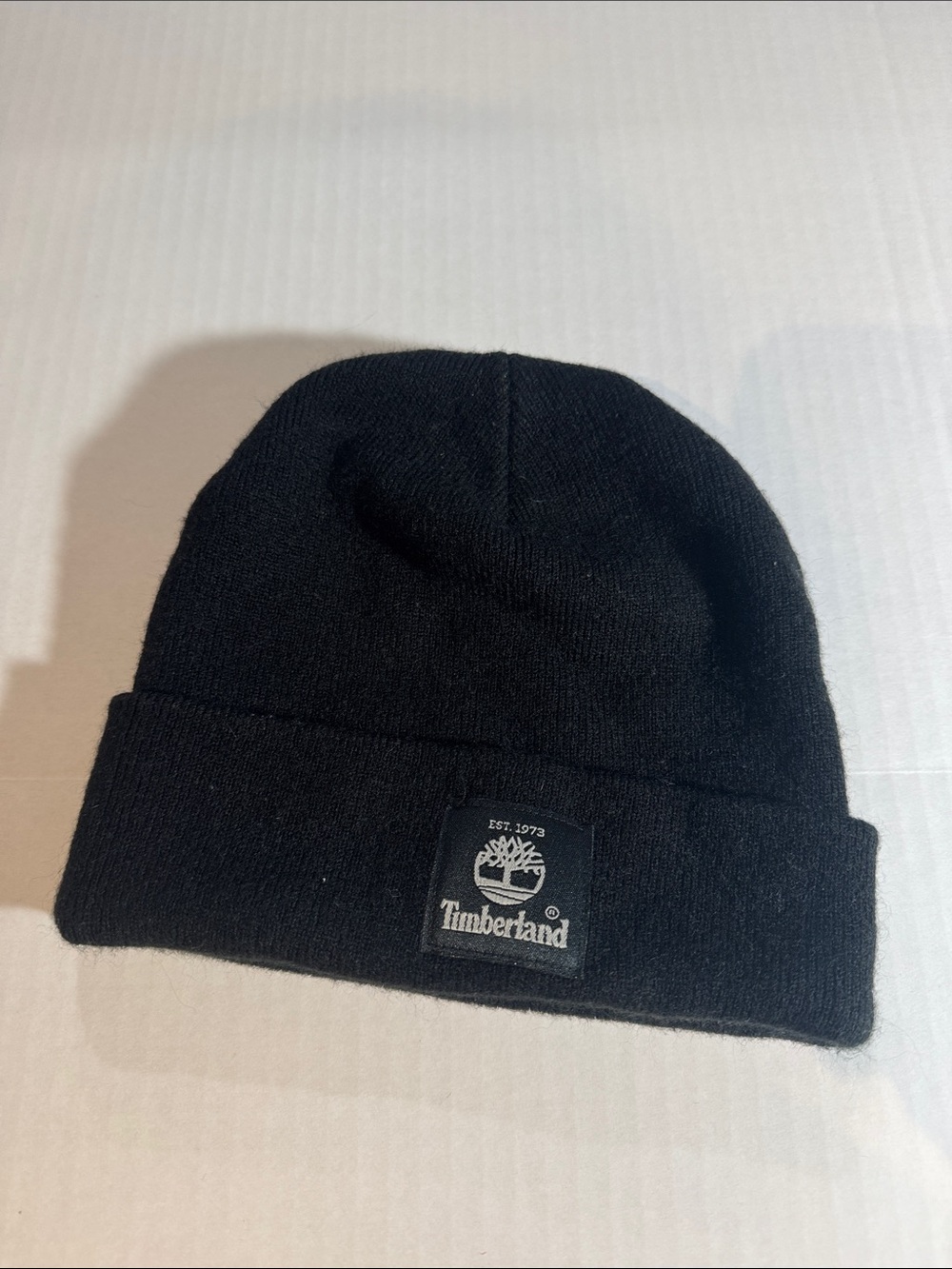 Timberland Men's Short Watch Cap Cuffed Knit Beanie Hat Black